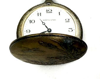 Vintage North Star 17 Jewel Pocket Watch in Andre Rivalle Silver