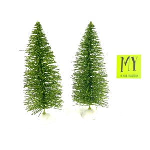 Vintage Mini Decorative Christmas Trees - 2 Bottle Brush Mini Trees - Dollhouse Christmas Trees - Made in China - My40YearCollection