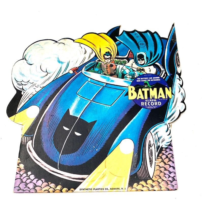 Vintage 1966 Batman 45 RPM Record Cover Batman and Robin Etsy