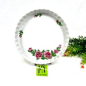 Vintage Christineholm Pretty Rose Motif Pie Baking Dish Made In Thailand My40YearCollection