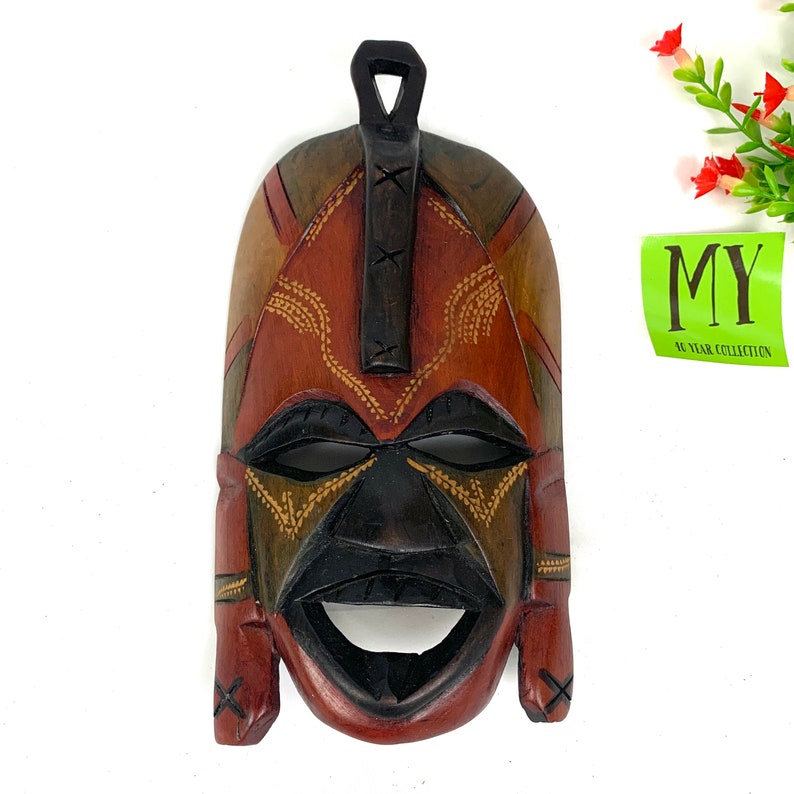 Vintage Carved Wood African Tribal Mask Made in Kenya Wall Etsy