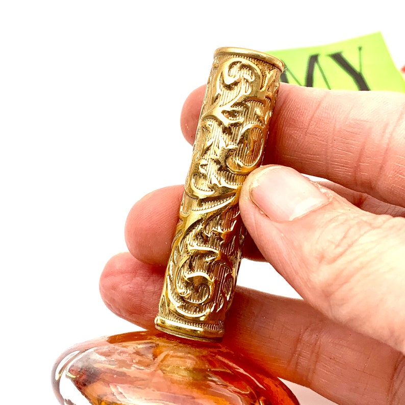Vintage Avon Brocade Perfume Oil: Genie Glass Bottle Vanity Decor image 7
