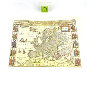 Vintage Map - Antique Willem Blaeu 1664 Europe - Print Reproduction by Hammond Inc in color - Poster - My40YearCollection