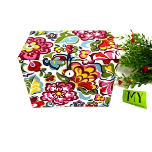 Vintage Pink Floral Fabric Covered Recipe Box Shabby Chic My40YearCollection