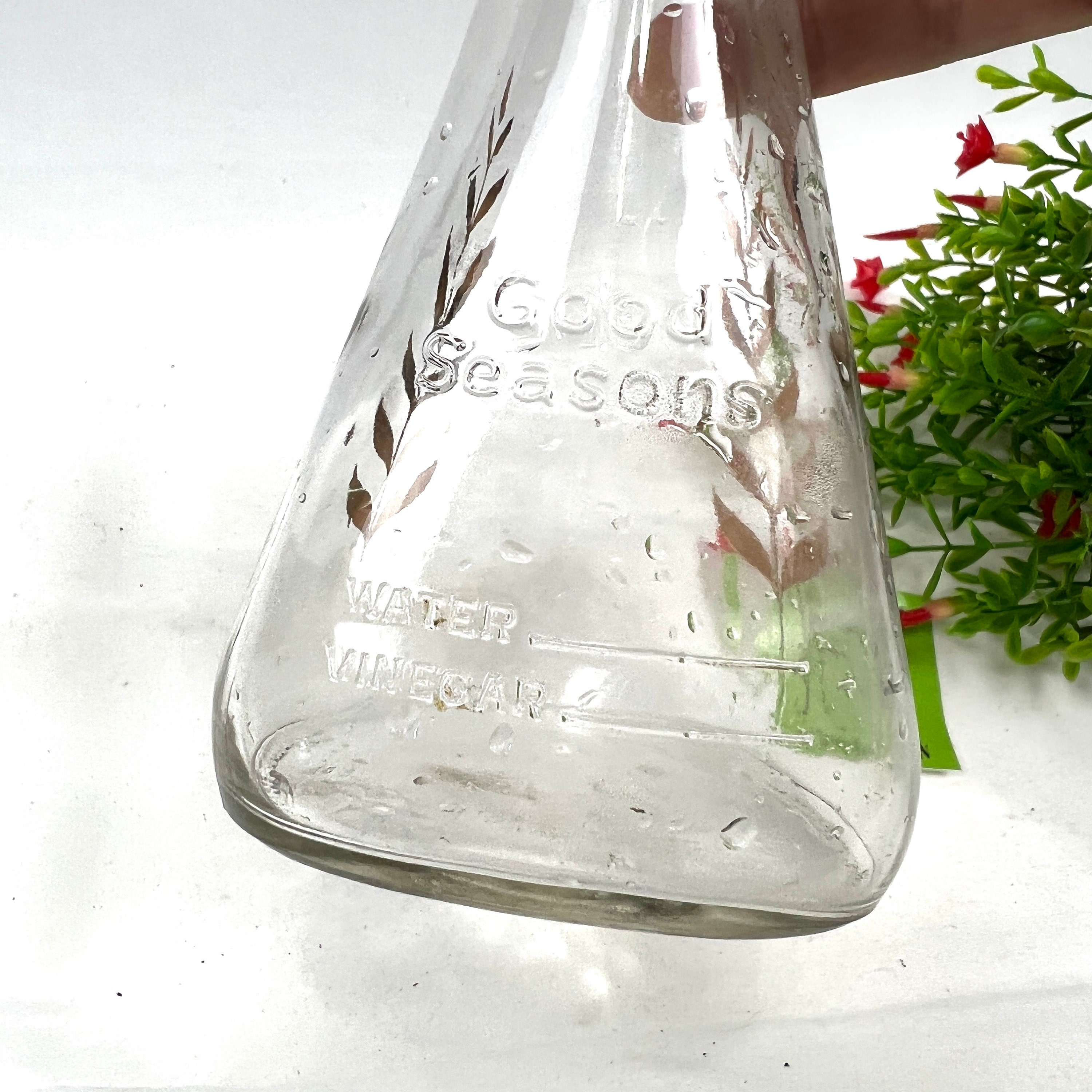 Vintage Good Seasons Glass Dressing Cruet With Gold Leaf Etsy