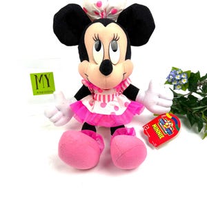 Vintage 1990-tals Mattel Minnie Mouse plysch med etiketter Mickeys prylar för barn bild 3