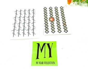 Vintage Temporary Tattoo Stickers: Barbed Wire & Geometric Chain
