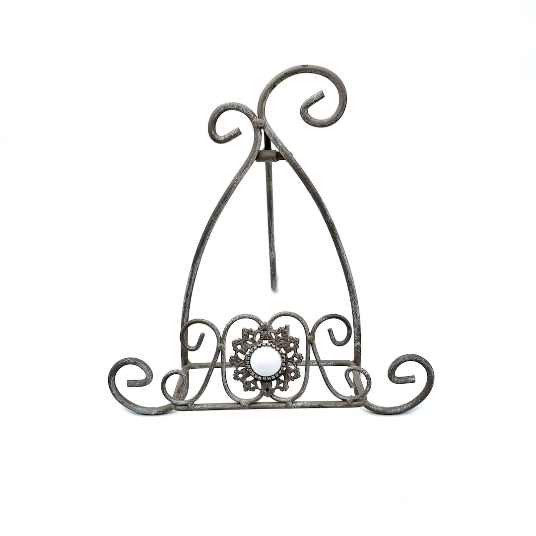 Vintage Ornate Distressed Tabletop Easel Decorative Display Stand