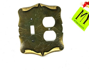 Tapa para interruptor de luz combinado Amerock de latón vintage: placa de pared de bronce envejecido
