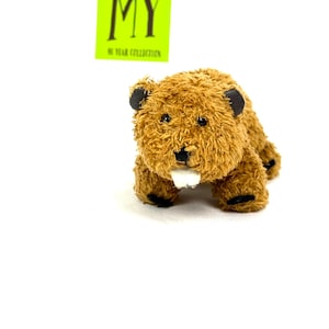 Vintage Plush Beaver Stuffed Animal – Brown Fuzzy Toy with Quilted Tail and White Tooth – 1990s Style - My40YearCollection