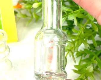 Vintage Miniature Clear Glass Bottles: Decorative Flask Set