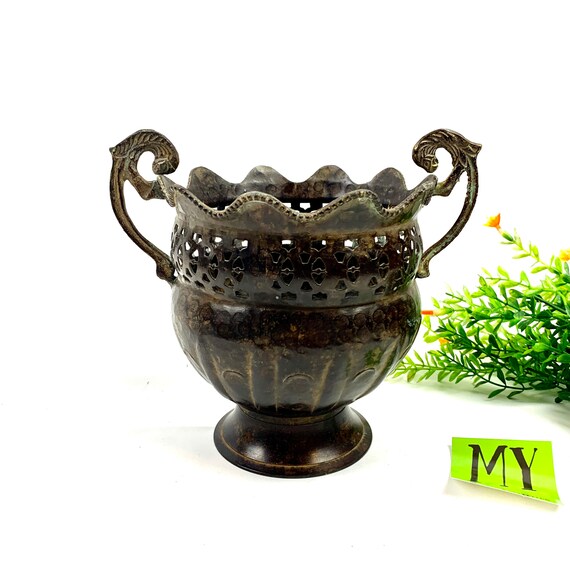 Vintage Neo Bronze Urn Planter With Dragon - Etsy
