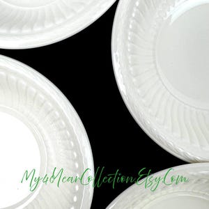 Tigelas de Cereal Vintage - Tigela de Cereal Edme Wedgewood Coupe - Tigela com Nervuras Branco-sujo - Conjunto de Quatro - My40YearCollection