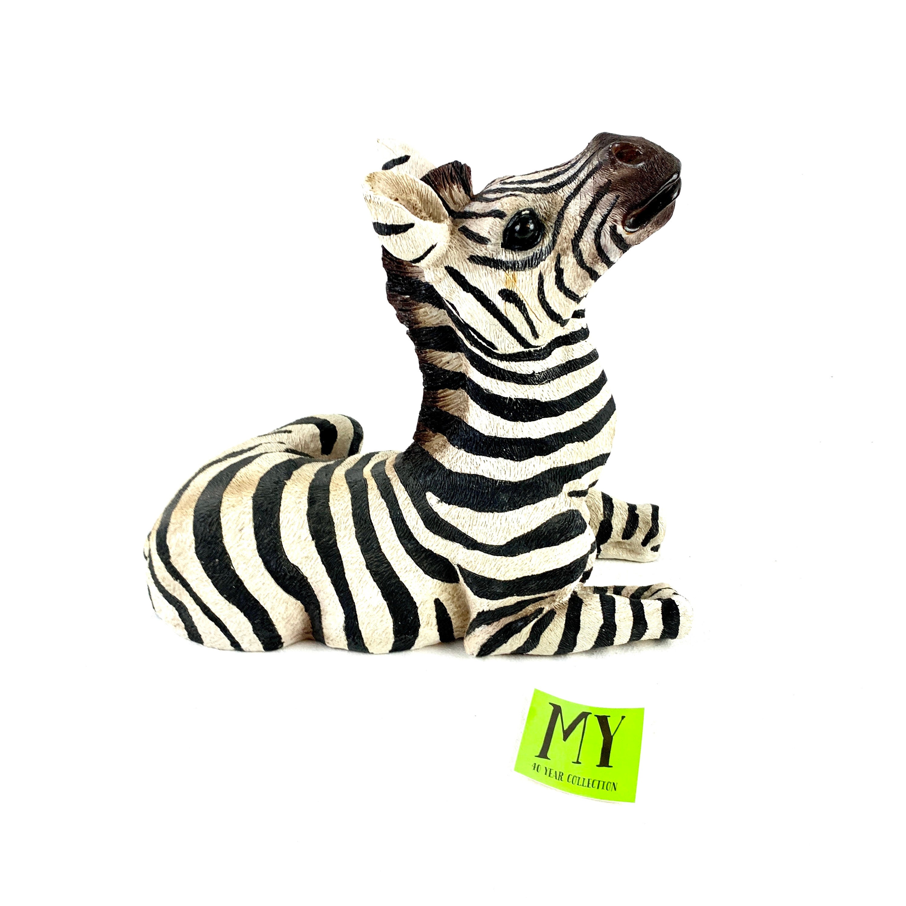 Vintage Resting Zebra Scultpure Zebra Figurine Jungle Decor Etsy