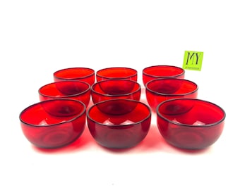 Vintage Cristal D'Arques Ruby Red Dessert Bowl