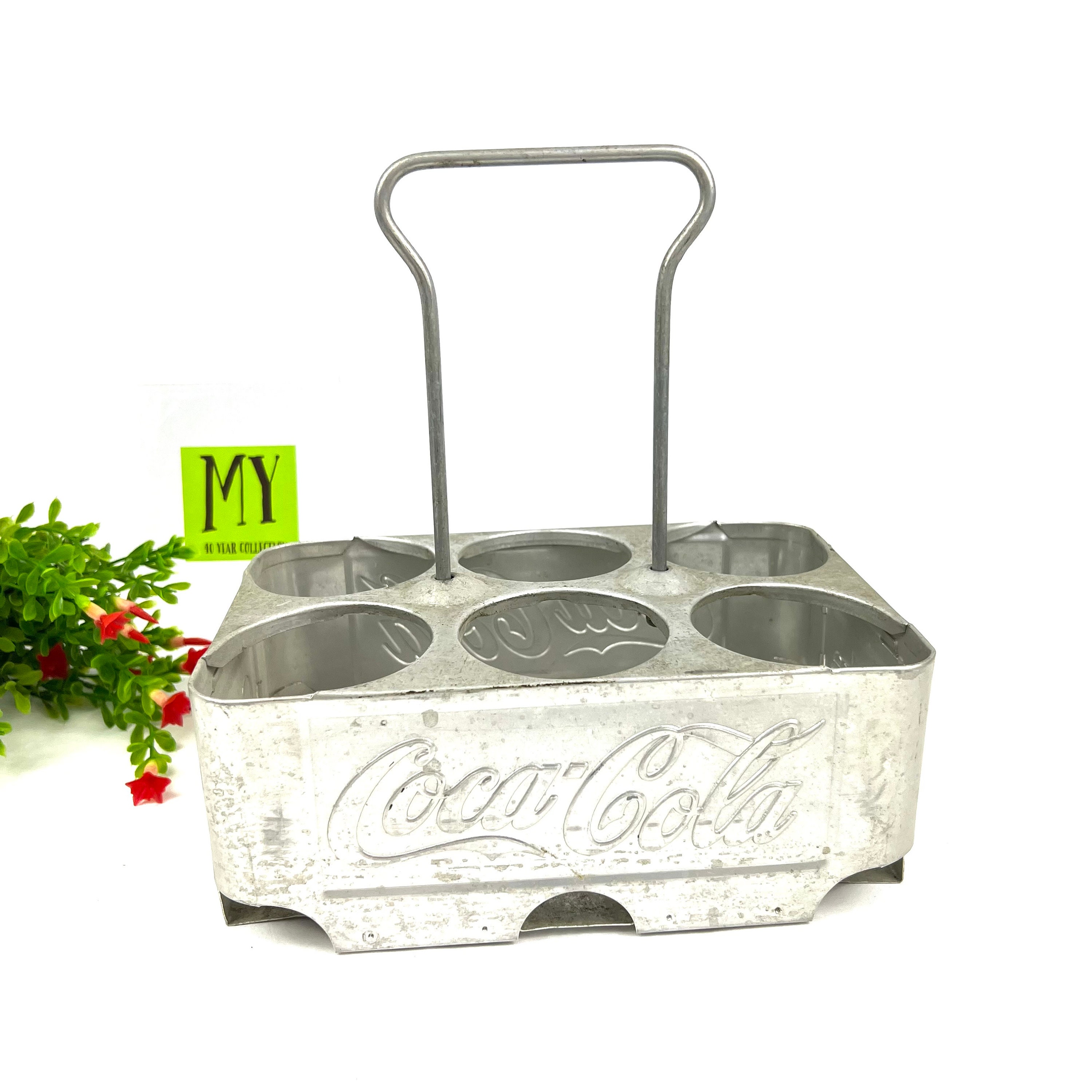 Vintage Aluminum Coca Cola Bottle Carrier: Mid Century Collectible