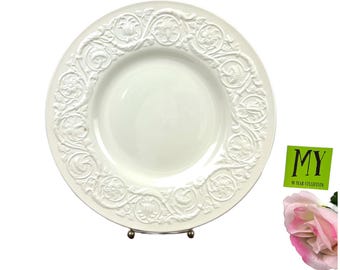 Vintage Wedgewood Patrician Dinner Plate: Embossed Floral China
