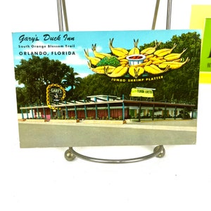 Stara pocztówka - Gary's Duck Inn - South Orange Blossom Trail - Orlando, Floryda - Opublikowano w 1963 r. Znaczek Lincoln 4 centy - My40YearCollection