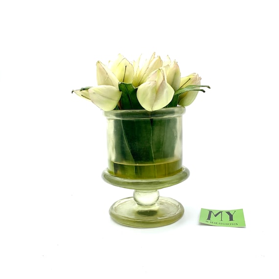 Vintage Faux Tulip Centerpiece: Acrylic Vase Wedding Decor