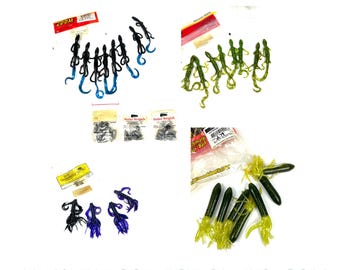 Vintage Fishing Lure Lot - Lizard Baits & Bullet Weights