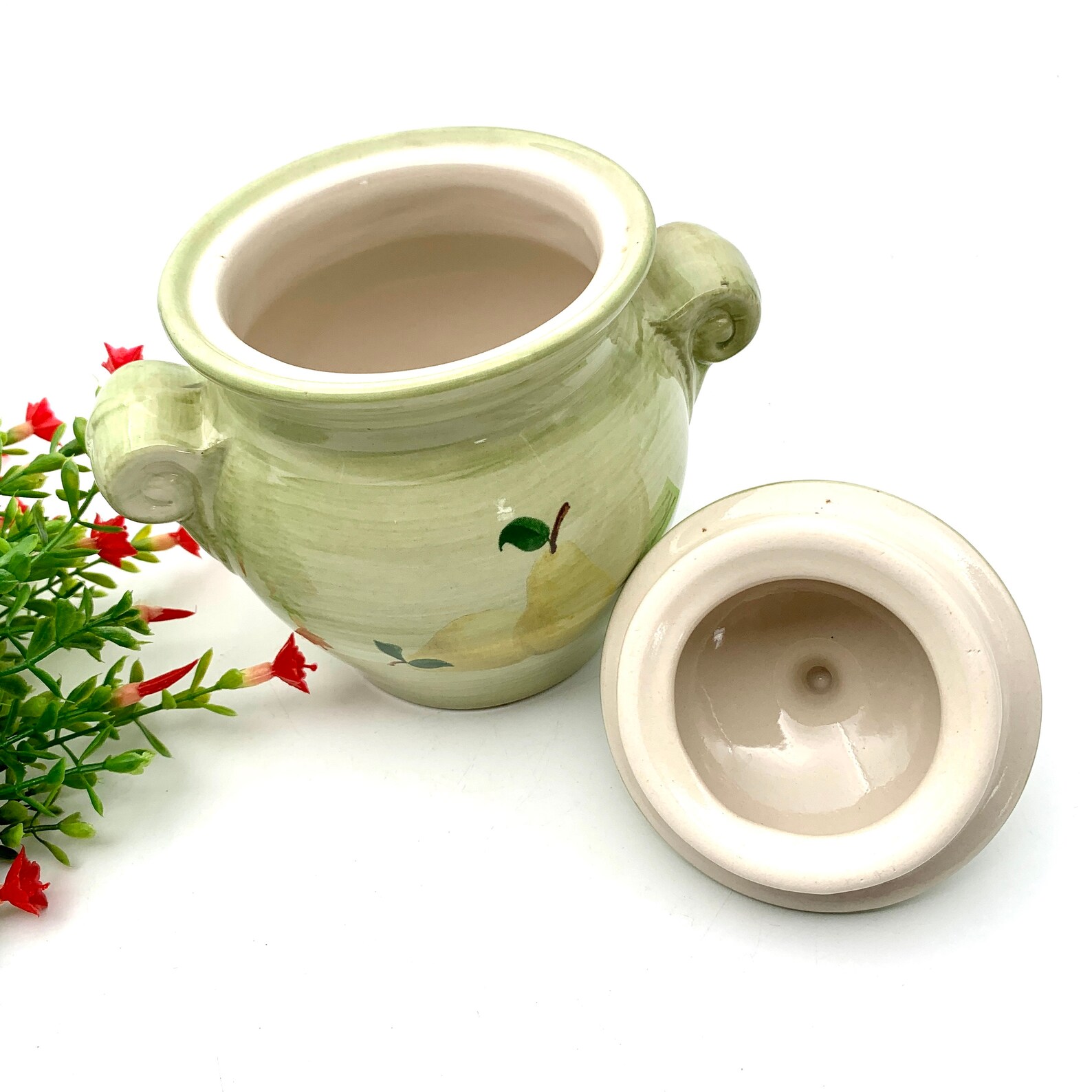 Vintage Ceramic Canister With Lid Produced for Designpac Inc Etsy