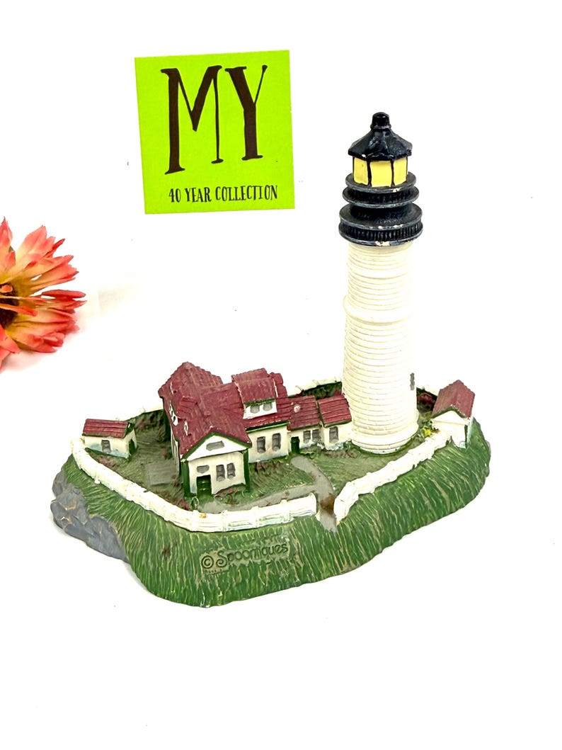 Vintage Lighthouse Miniature Figurine Spoontiques Coastal Decor Resin ...