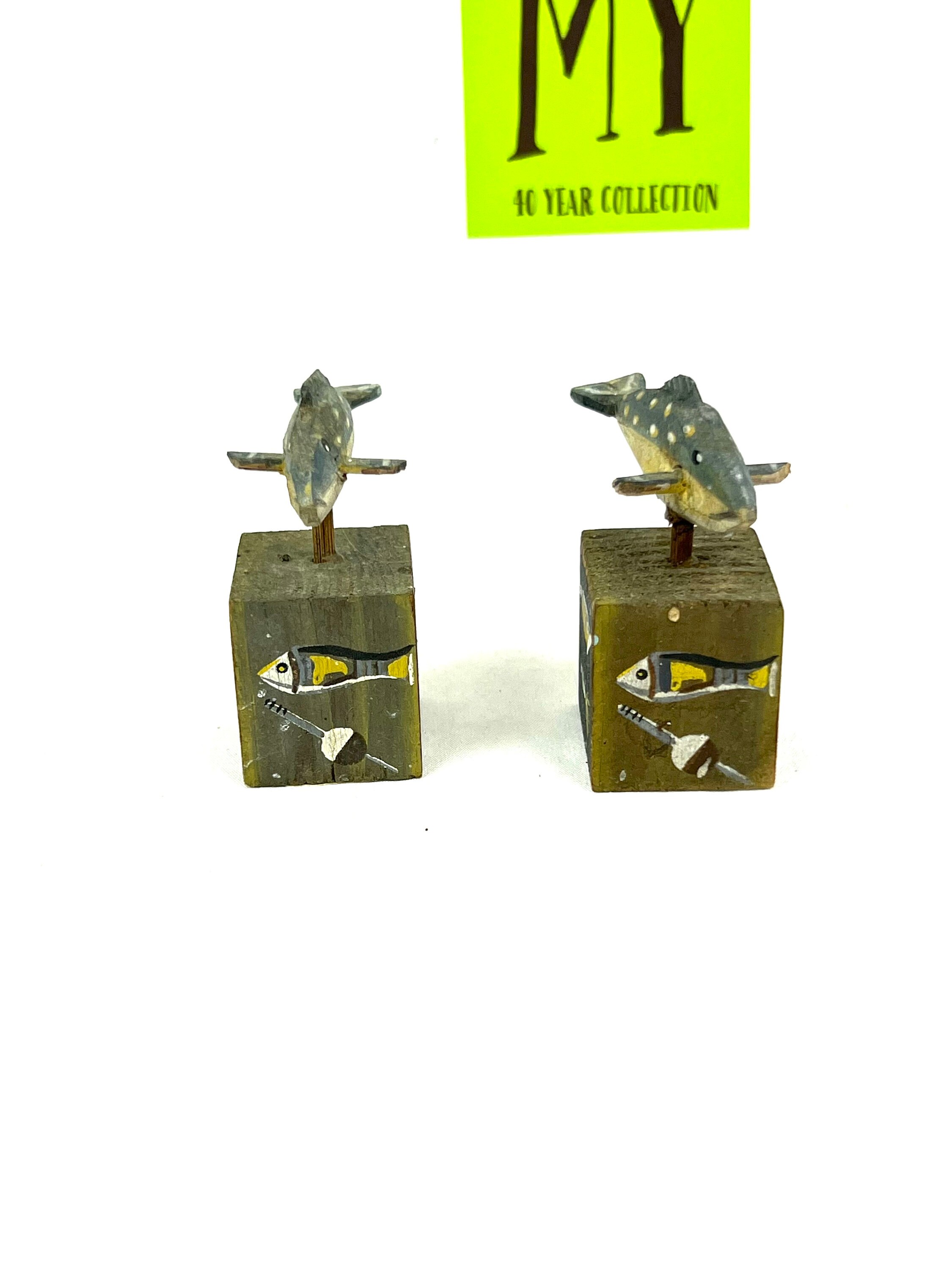 Vieux Leurre De Pêche Crankbait En Bois - Peint à La Main - Art Populaire