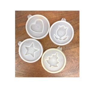 Vintage Tupperware Jello Molds – Set of 4 Plastic Lids – Heart, Star, Tulip Christmas Tree Shapes - 80s Baking Molds - My40yearCollection