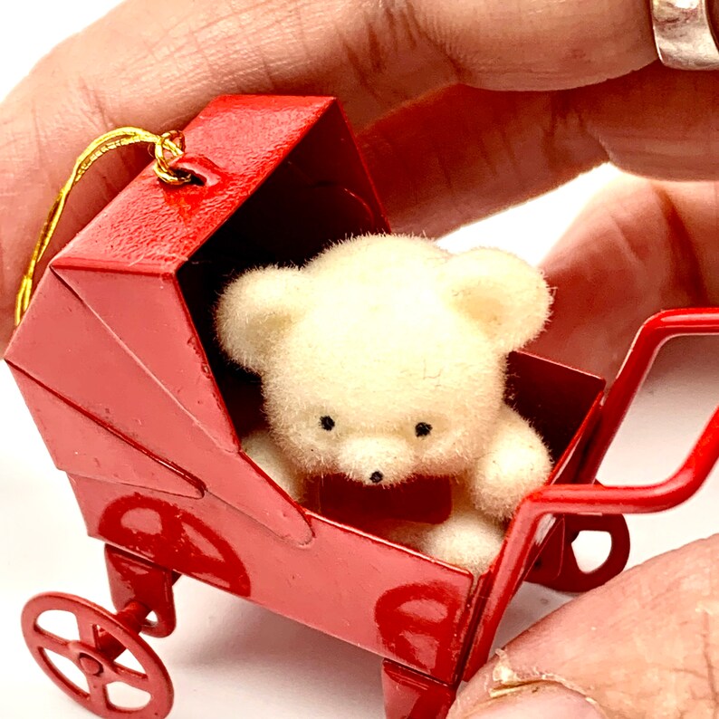 Vintage Avon Teddy Bear Collection Ornament Red Stroller White Etsy