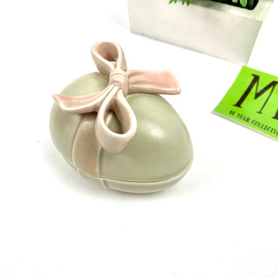 Scatola Portagioie A Forma Di Uovo Bianco Con Fiori Per Arredo Casa Idea Regalo In Ceramica 12 Cm 78639121