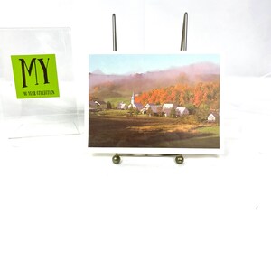 Glendal Wisconsic Rural Town Herbstszene mit Nebel und Kirche - Blanko Karte - My40YearCollection