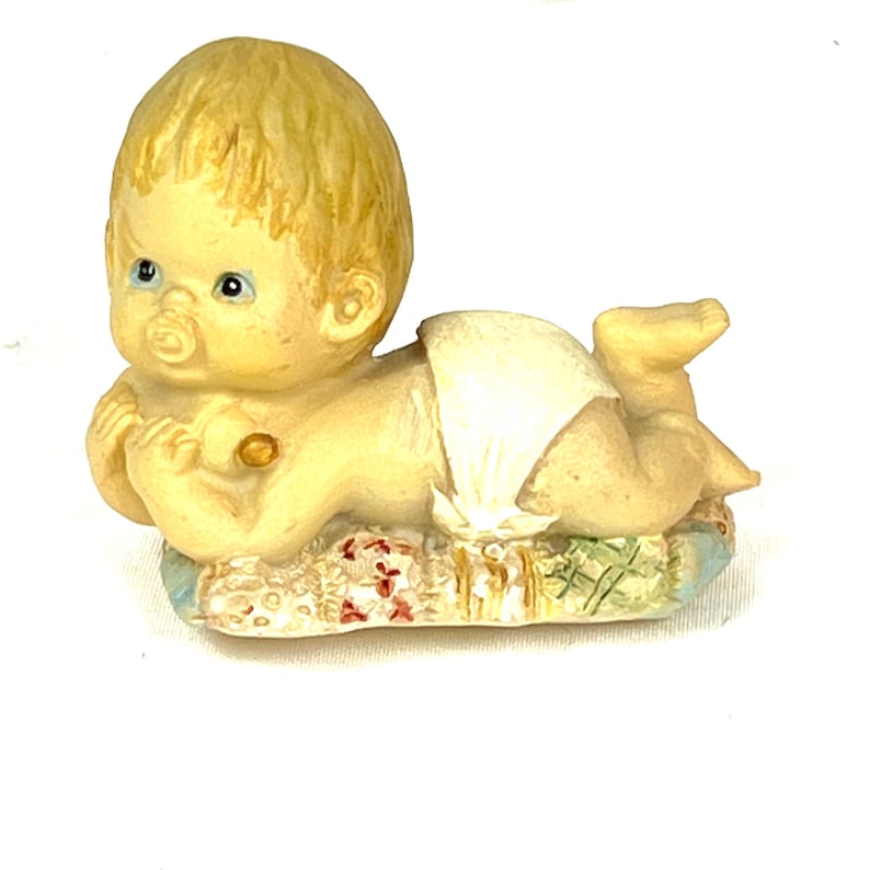 Vintage Baby Figurine Baby in Diaper With Pacifier Holding Etsy