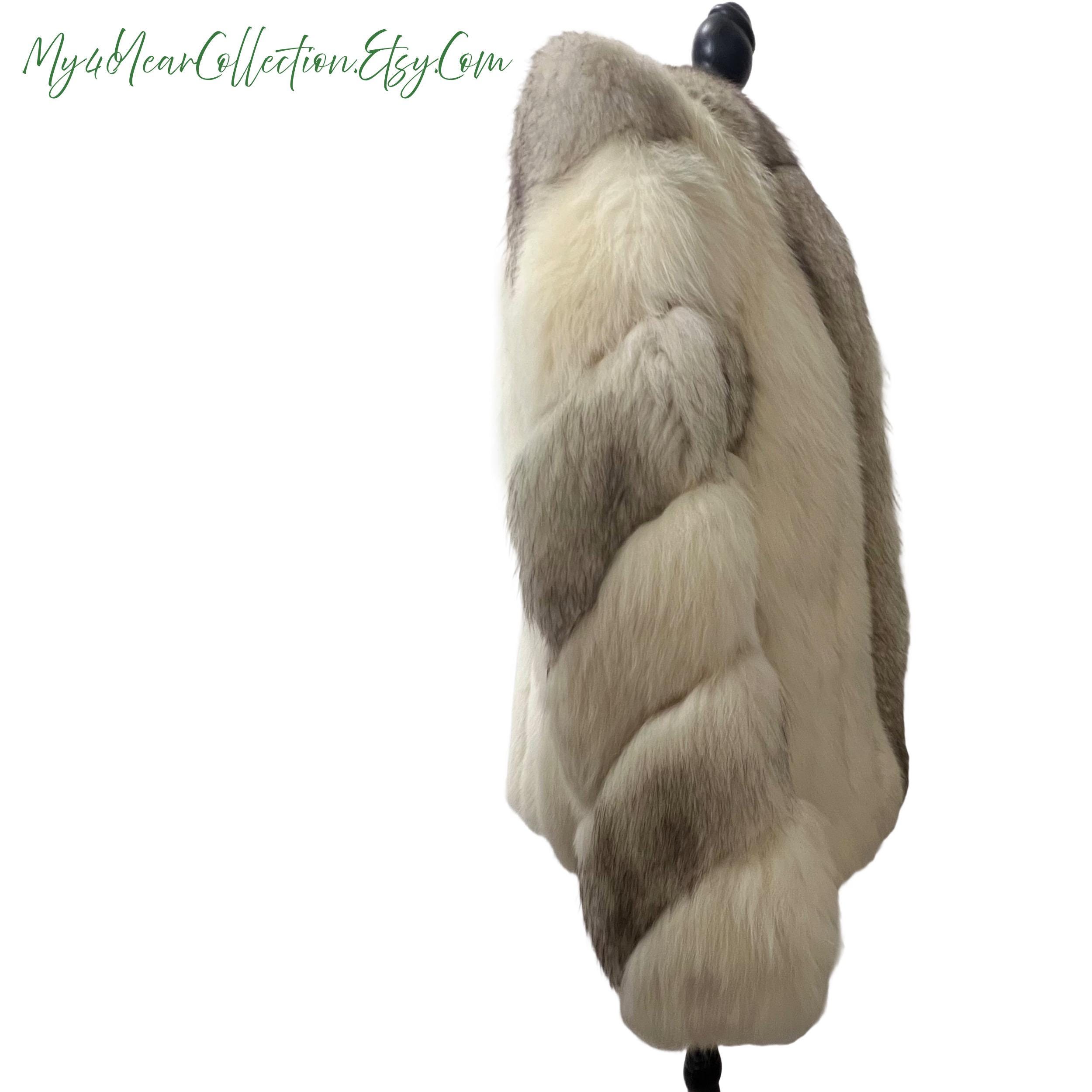 Vintage SAGA Fox Fur Coat: Natural Shadow Dark Blue, Size 12 - Etsy