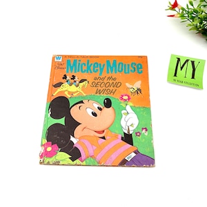 1973 Walt Disney&#39;s Mickey Mouse and the Second Wish Tell A Tale Series Book Collectible Book My40YearCollection
