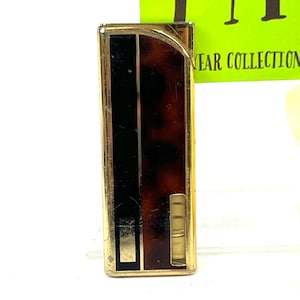 Vintage Lighter - Colibri Touch Sensor Gold Plated Tortoise Shell Lighter - Collectible Thin Ladies Empty Lighter - My40YearCollection