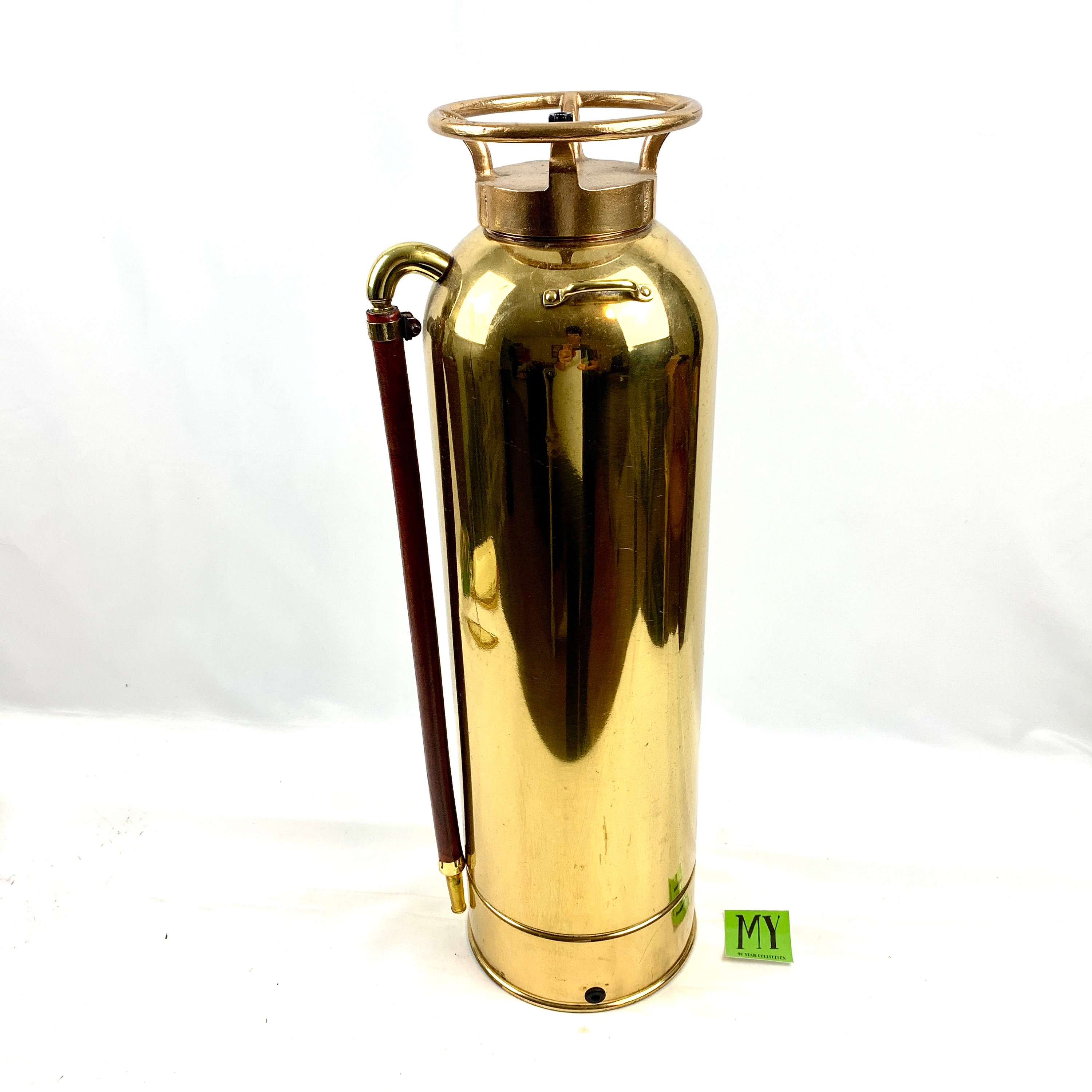 ヴィンテージの磨き真鍮製エルクハート消火器：インダストリアル装飾