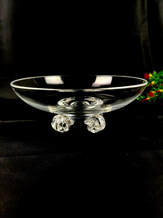 Vintage Steuben Crystal Bowl: Shallow Footed Art Glass - Etsy