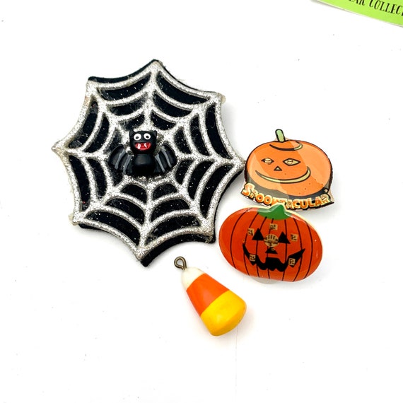 Vintage Halloween Pins Spider Web, Candy Cane Pen… - image 9