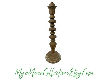 Noga z mosiądzu w stylu vintage, zwinięta w kształt spirali – element do wyrobu lamp – grawerowany mosiądz patynowany – wysokość 25,5 cala – My40YearCollection