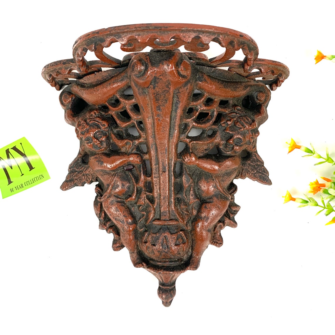 Beautiful Vintage Cast Iron Art Deco Style Pair of Angels Wall - Etsy