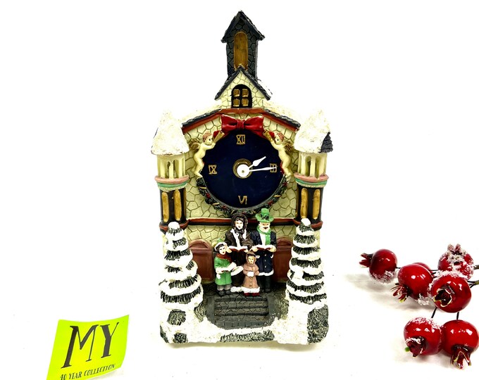 Vintage Christmas Clock Plays Christmas Carols Quartz Etsy