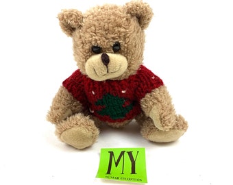 teddy bear jumper patch knitted sweater soft top in cream