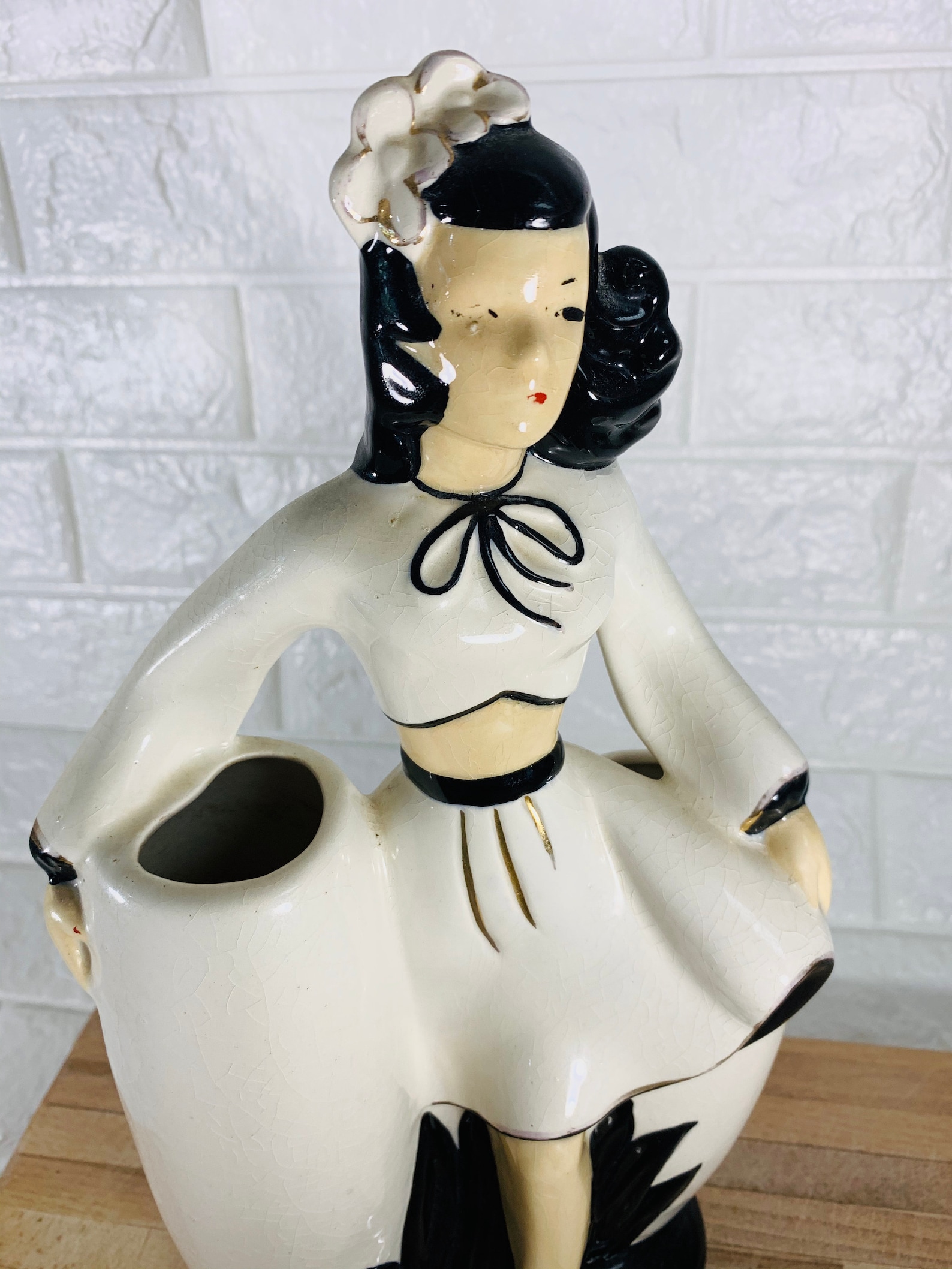 Vintage Japan Ceramic Woman Vase Double Vase Eclectic Etsy