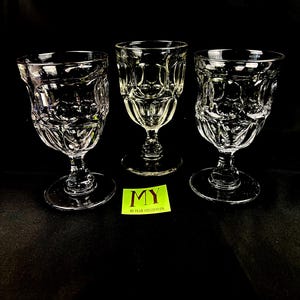 Antique Glass - Early American Clear Victorian Wine Glasses - Ashburton Motif - SOLD SEPARATELY - My40YearCollection