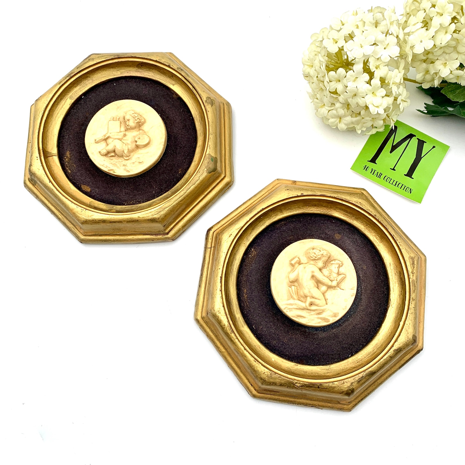 Beautiful Pair of Turner Wall Accessories Cherubs 2504 Aged Etsy