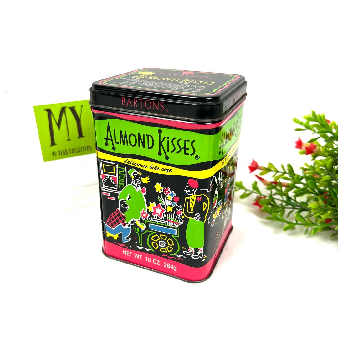 Vintage Mid Century Bartons Almond Kisses Candy Tin Canister Etsy