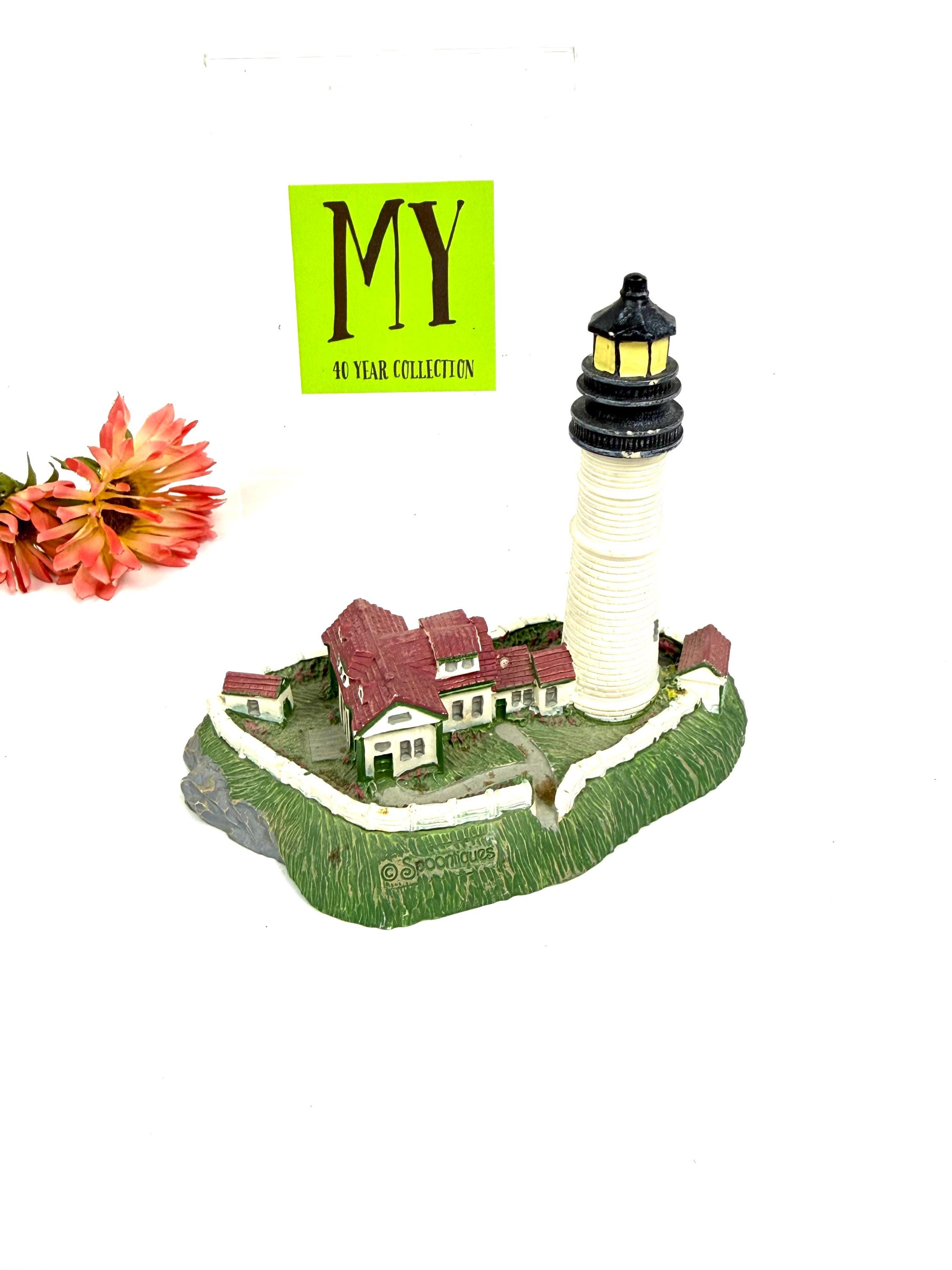 Lighthouse Mini Merch Vintage Lighthouse Miniature Figurine Spoontiques Coastal Decor Resin ...