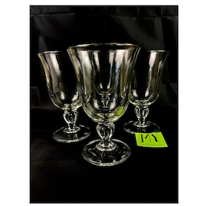 Vintage Glassware - Stunning Set of 4 Casual Settings Clear Cristal D&#39;Arques - Durand Water Goblets - My40YearCollection