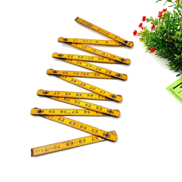 Vintage Columbia No 072 Eagle Rule Mfg Folding Ruler Collapsable Measuring Tape Bendable Yard Stick Rustic Decor My40YearCollection