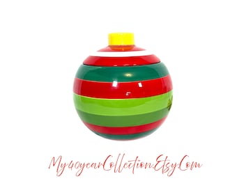 Vintage wunderliche große Weihnachtsverzierung keramische Keksdose